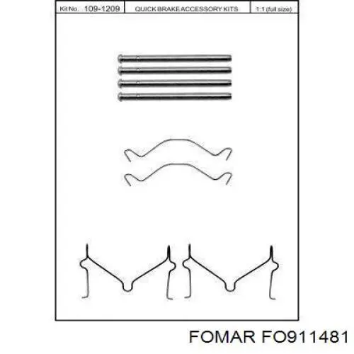 FO911481 Fomar Roulunds Колодки гальмівні задні, дискові