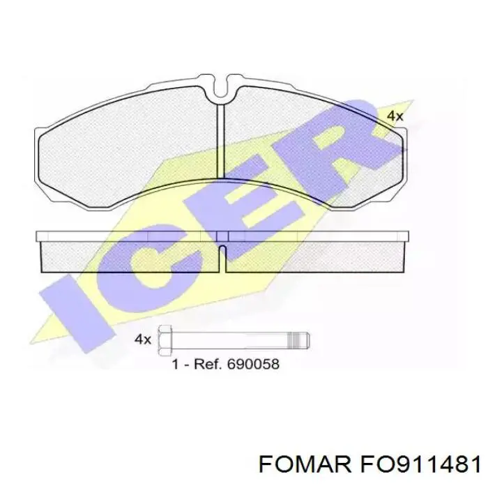 Задні гальмівні колодки Fomar Roulunds FO911481 ціна, від 26.16 USD