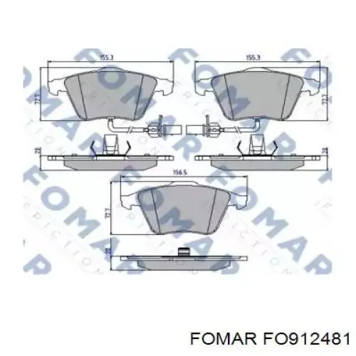 FO912481 Fomar Roulunds колодки гальмівні передні, дискові