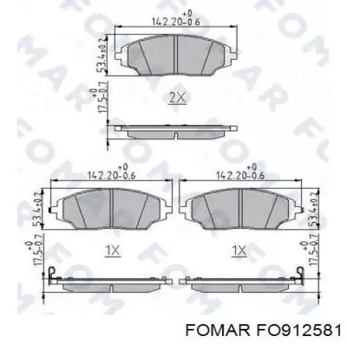 Купити FO912581 Fomar Roulunds Задні колодки