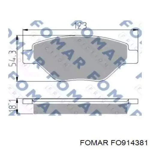 FO914381 Fomar Roulunds колодки гальмівні передні, дискові