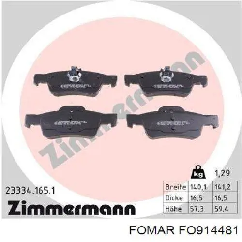 Купити FO914481 Fomar Roulunds Задні колодки