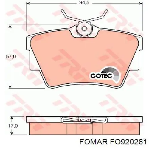 Купити FO920281 Fomar Roulunds Задні колодки