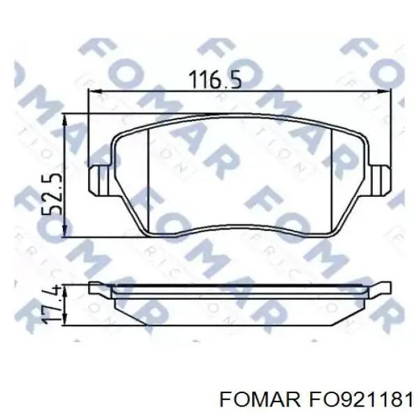 Купити FO921181 Fomar Roulunds Колодки гальмівні передні, дискові