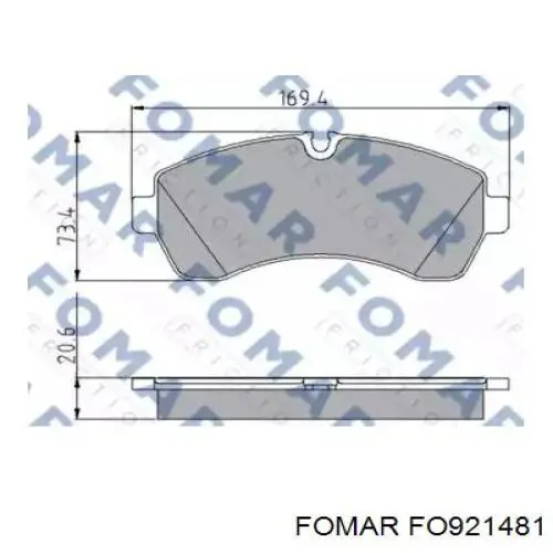 FO921481 Fomar Roulunds Передні гальмівні колодки