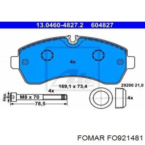 Гальмівні колодки Fomar Roulunds FO921481 ціна, від 30.51 USD