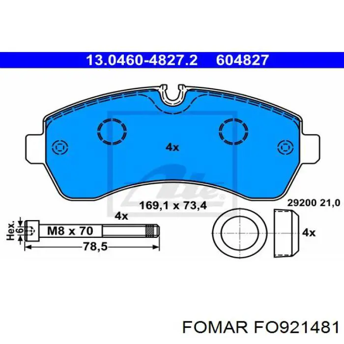 Купити FO921481 Fomar Roulunds Колодки гальмівні передні, дискові