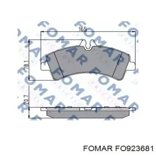 Задні гальмівні колодки Fomar Roulunds FO923681 ціна, від 30.75 USD