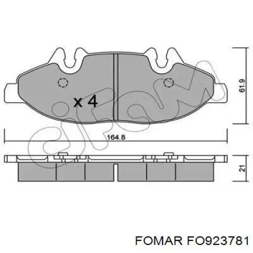 Купити FO923781 Fomar Roulunds Колодки гальмівні передні, дискові