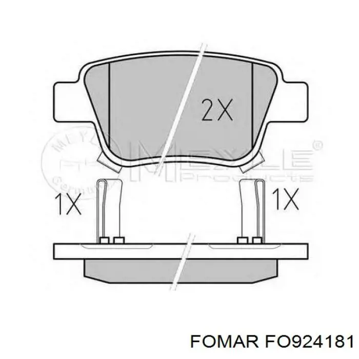 Задні гальмівні колодки 04466YZZAH Toyota