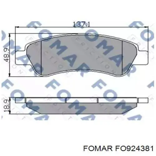 FO924381 Fomar Roulunds Колодки гальмівні задні, дискові