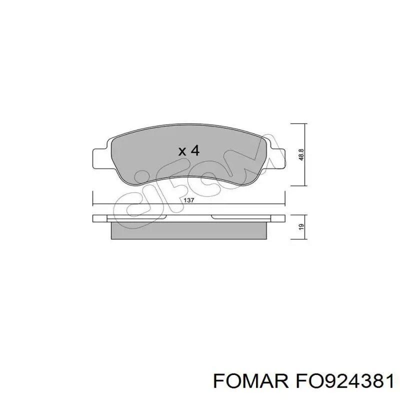 Задні гальмівні колодки FO924381 Fomar Roulunds
