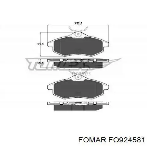 Передні тормозні колодки FO924581 Fomar Roulunds