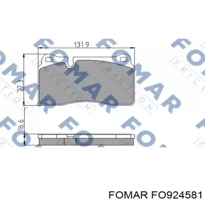 Купити FO924581 Fomar Roulunds Колодки гальмівні передні, дискові