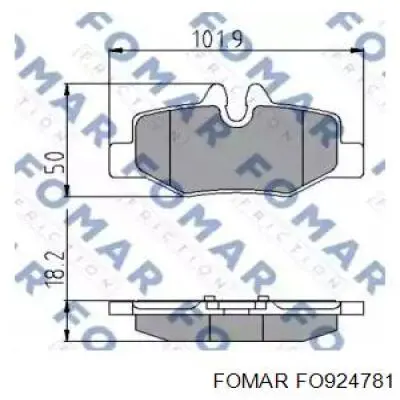 Колодки гальмові задні, дискові FO924781 Fomar Roulunds