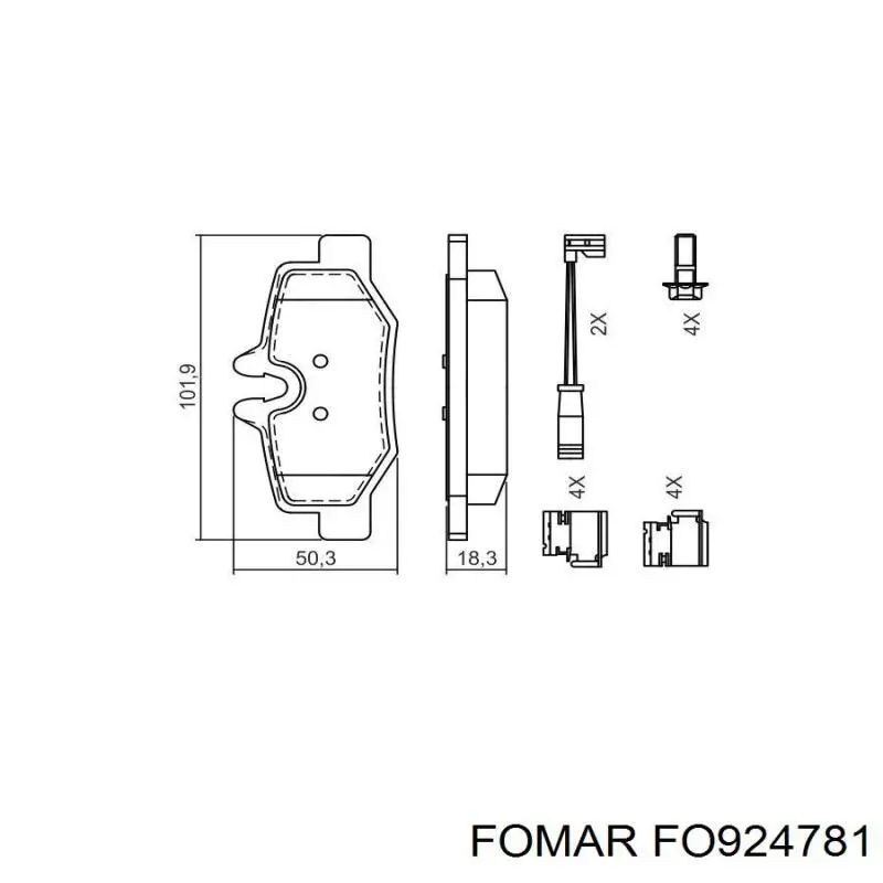 Задні гальмівні колодки Fomar Roulunds FO924781 ціна, від 18.57 USD