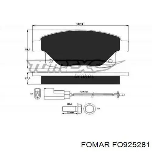 Задні гальмівні колодки Fomar Roulunds FO925281 ціна, від 20.72 USD