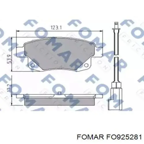 Колодки гальмові задні, дискові FO925281 Fomar Roulunds