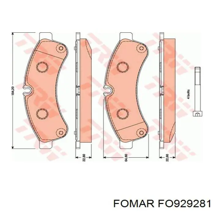 Купити FO929281 Fomar Roulunds Задні колодки