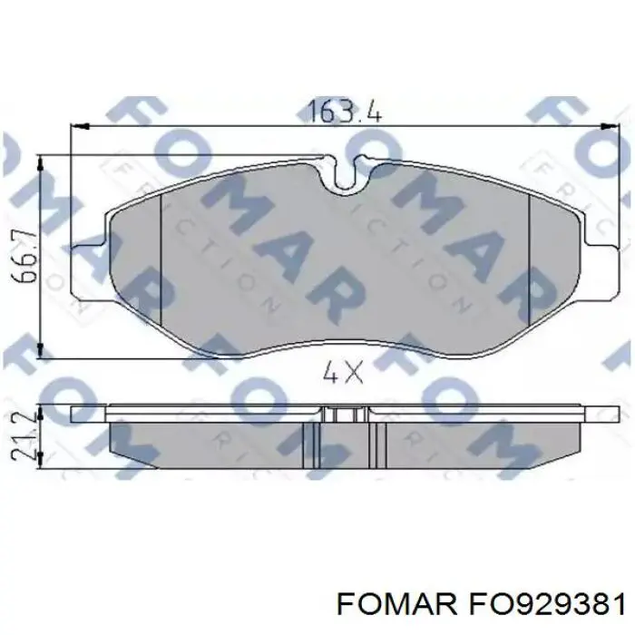 Передні тормозні колодки 929381 Fomar Roulunds