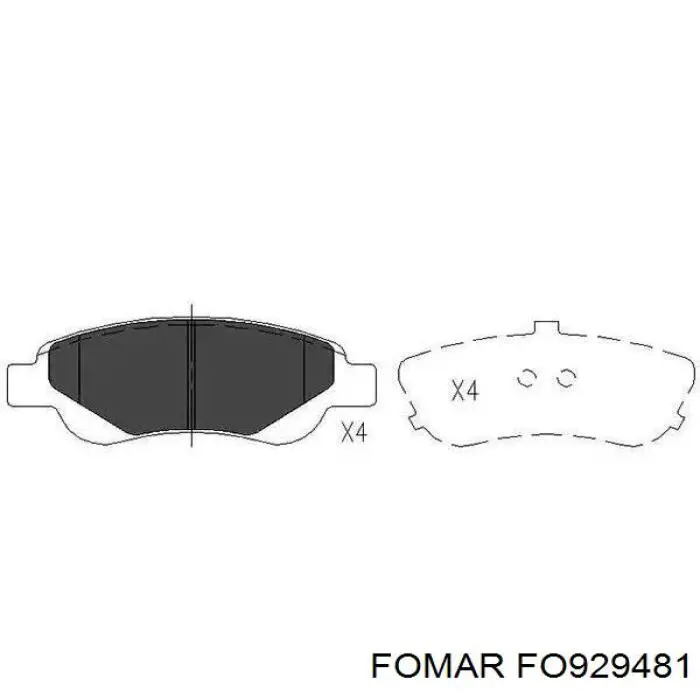 FO929481 Fomar Roulunds Передні гальмівні колодки