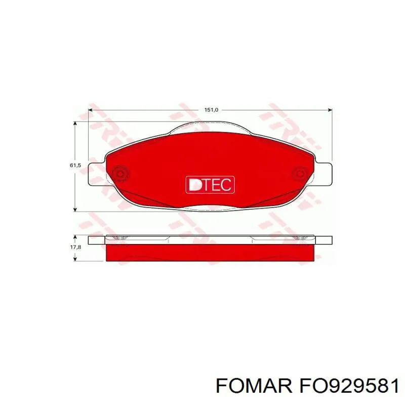 Тормозні колодки Fomar Roulunds FO929581