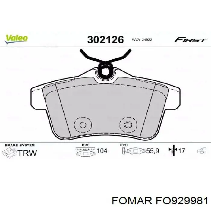 Гальмівні колодки Fomar Roulunds FO929981 ціна, від 19.31 USD