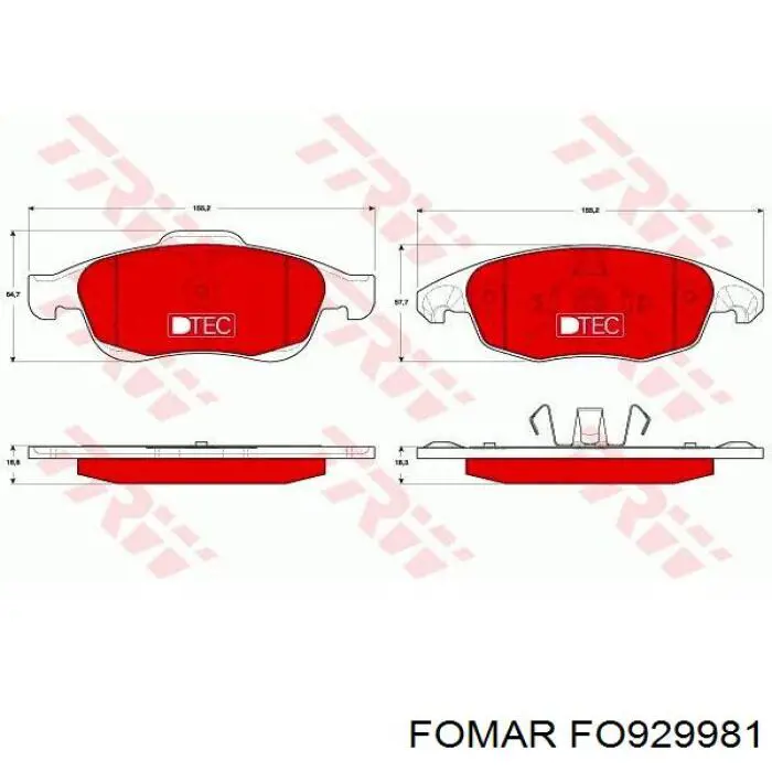 Купити FO929981 Fomar Roulunds Колодки гальмівні передні, дискові