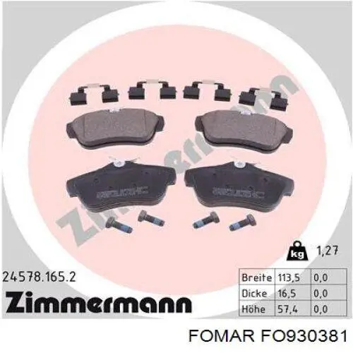 Задні гальмівні колодки Fomar Roulunds FO930381 ціна, від 22.08 USD