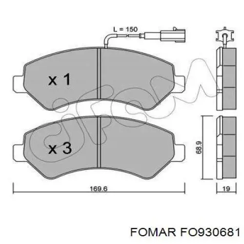 Купити FO930681 Fomar Roulunds Колодки гальмівні передні, дискові