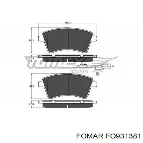 Купити FO931381 Fomar Roulunds Колодки гальмівні передні, дискові