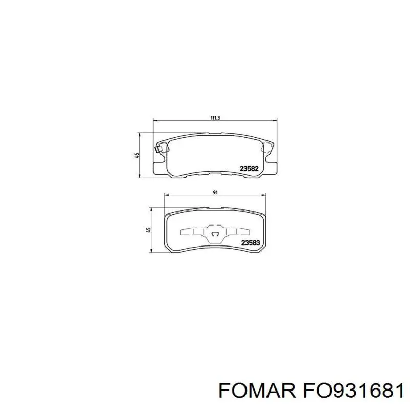 FO931681 Fomar Roulunds колодки гальмові задні, дискові