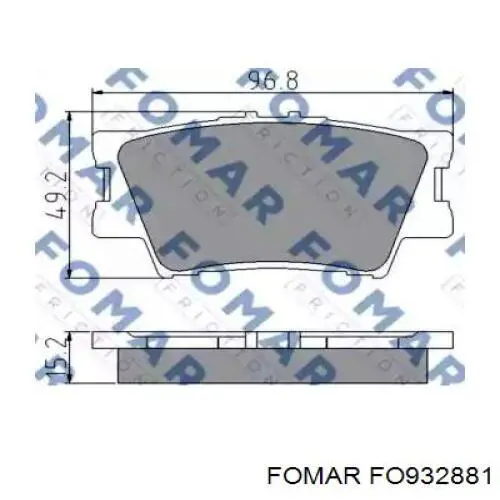 FO932881 Fomar Roulunds Колодки гальмівні задні, дискові
