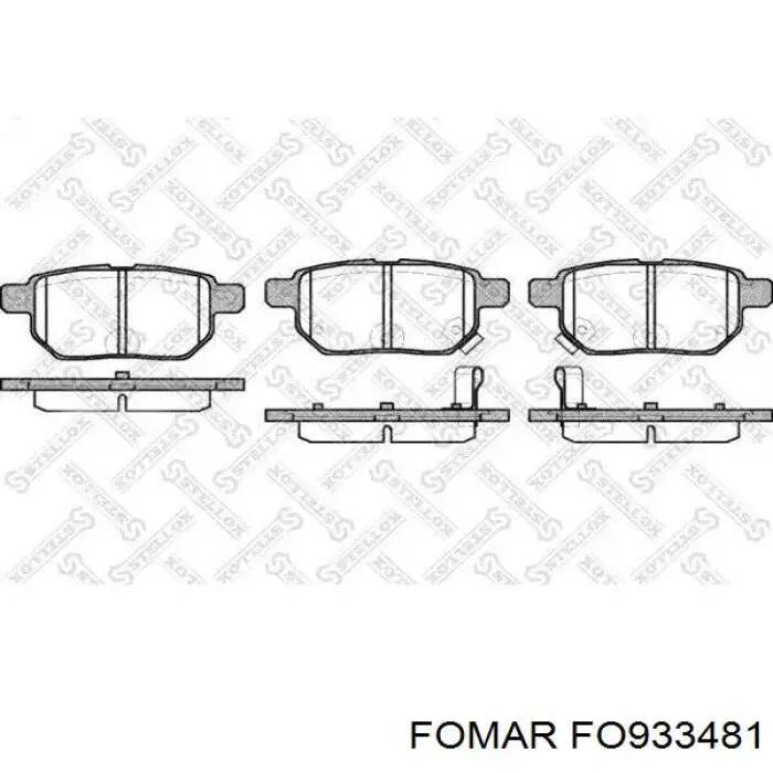 FO933481 Fomar Roulunds Колодки гальмівні задні, дискові