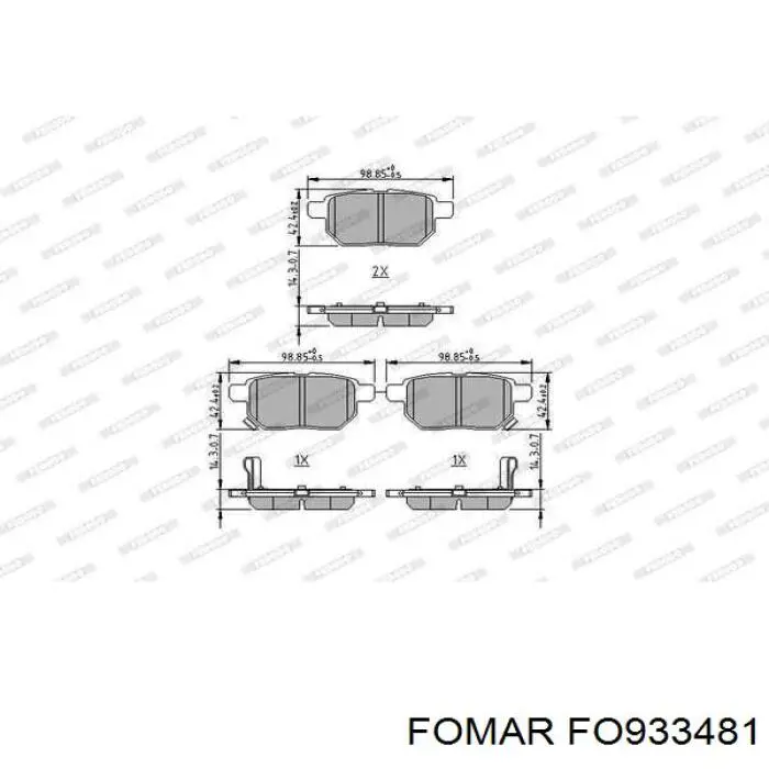 Купити FO933481 Fomar Roulunds Задні колодки