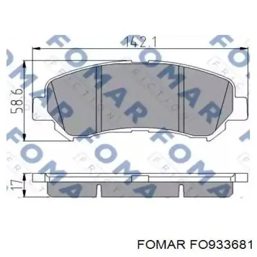 Колодки гальмівні передні, дискові FO933681 Fomar Roulunds