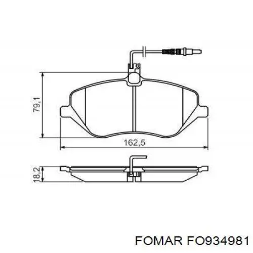 Передні тормозні колодки FO934981 Fomar Roulunds