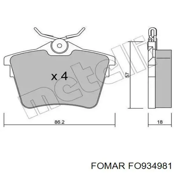 Купити FO934981 Fomar Roulunds Колодки гальмівні передні, дискові