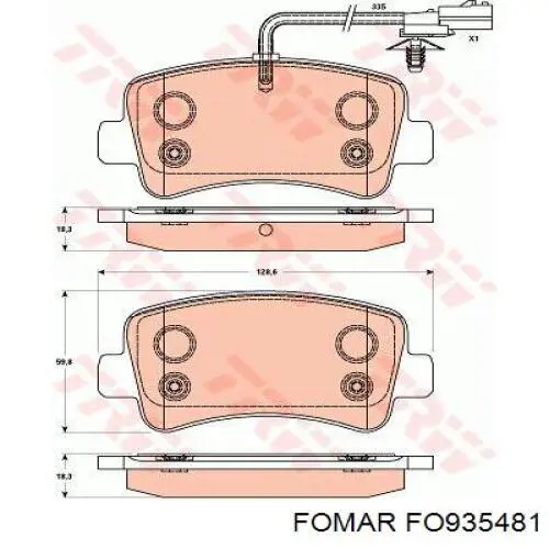 Задні гальмівні колодки FO935481 Fomar Roulunds