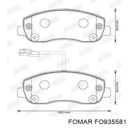 Колодки гальмівні передні, дискові FO935581 Fomar Roulunds