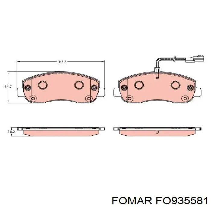 Гальмівні колодки Fomar Roulunds FO935581 ціна, від 30.21 USD