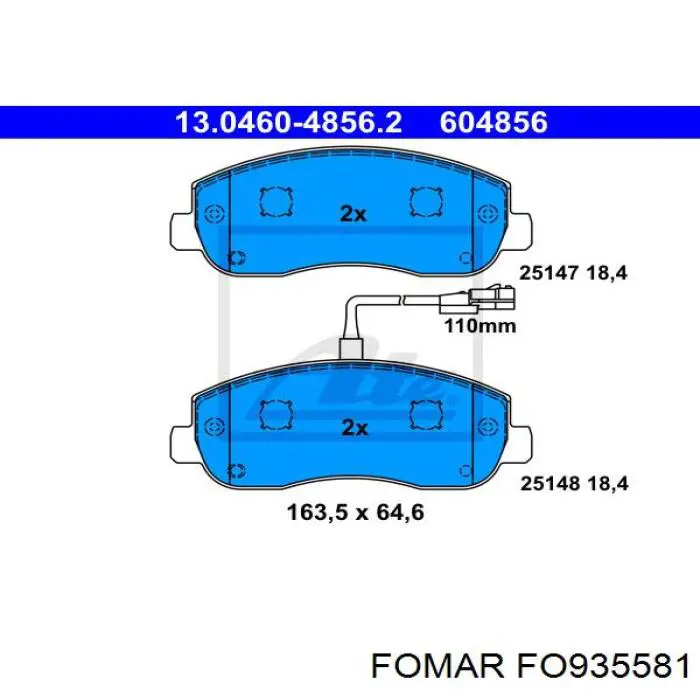 Купити FO935581 Fomar Roulunds Колодки гальмівні передні, дискові