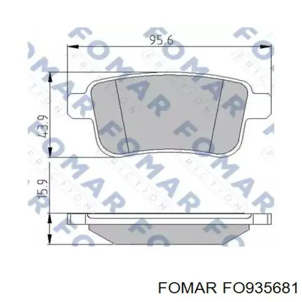 Задні гальмівні колодки Fomar Roulunds FO935681 ціна, від 16.22 USD