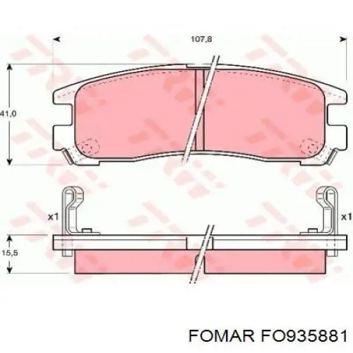 Передні тормозні колодки FO935881 Fomar Roulunds