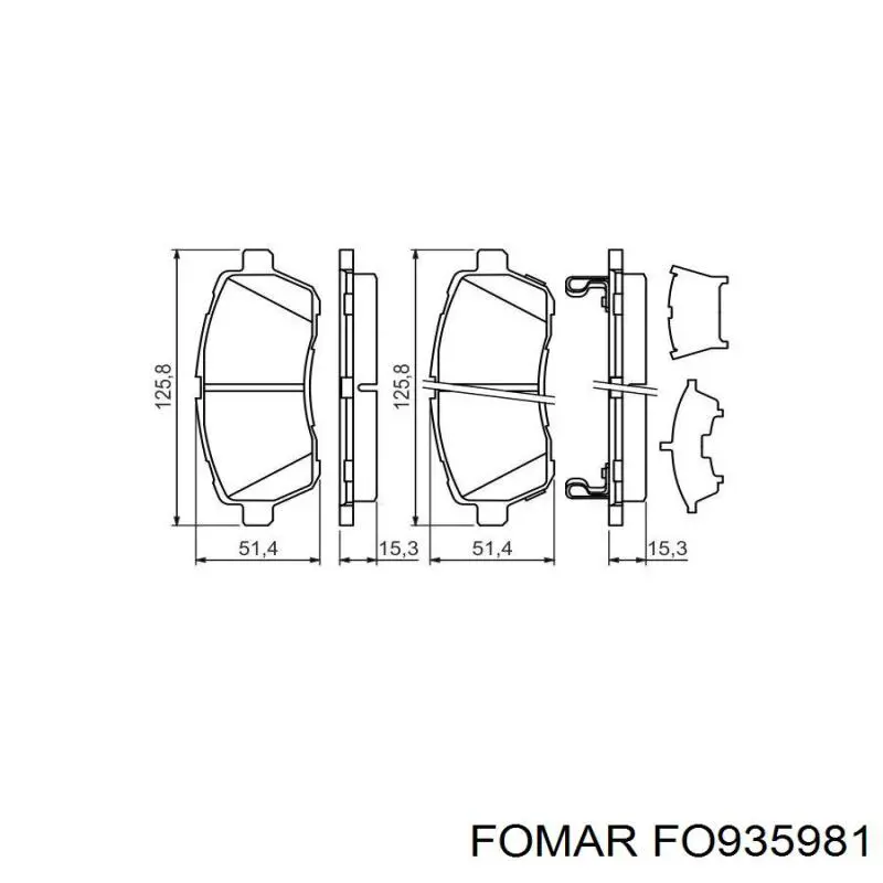 Передні тормозні колодки FO935981 Fomar Roulunds