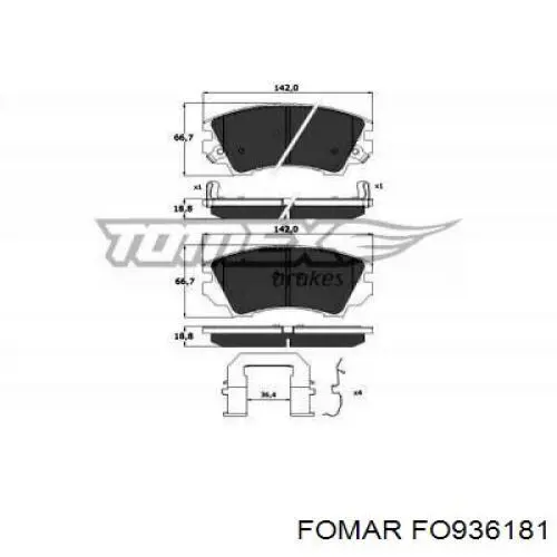 Гальмівні колодки Fomar Roulunds FO936181 ціна, від 27.02 USD