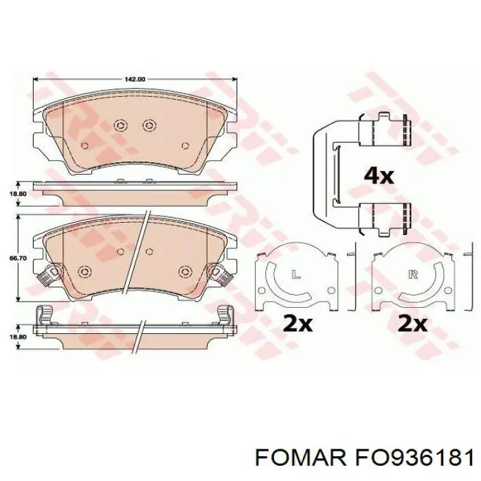 Передні тормозні колодки 13237751 Opel