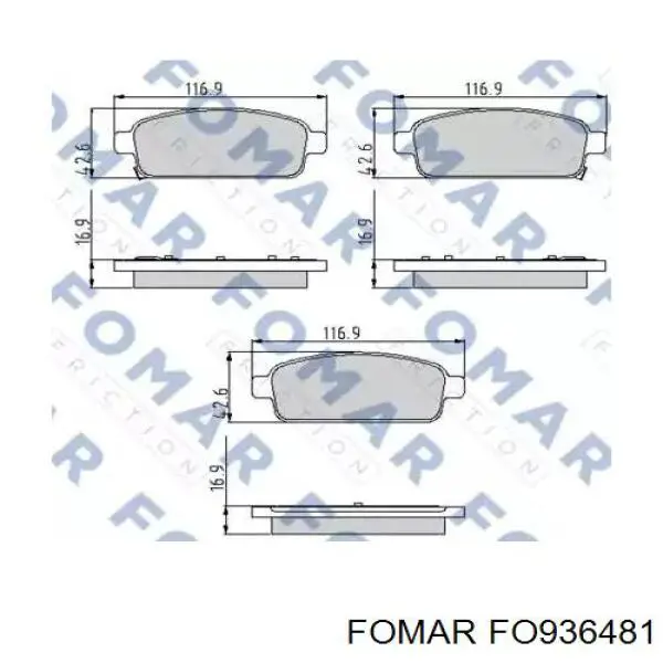 Купити FO936481 Fomar Roulunds Задні колодки