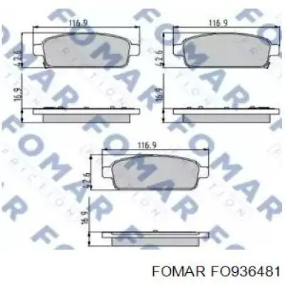 Колодки гальмові задні, дискові FO936481 Fomar Roulunds