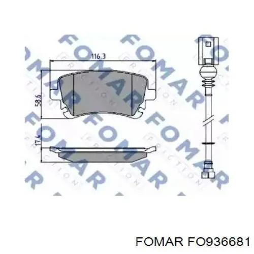 Колодки гальмові задні, дискові FO936681 Fomar Roulunds